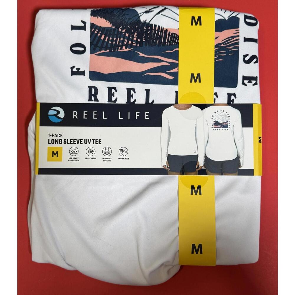 Reel Life Long Sleeve UV Tee Performance Shirt Fishing Boating Womens Size M NWT